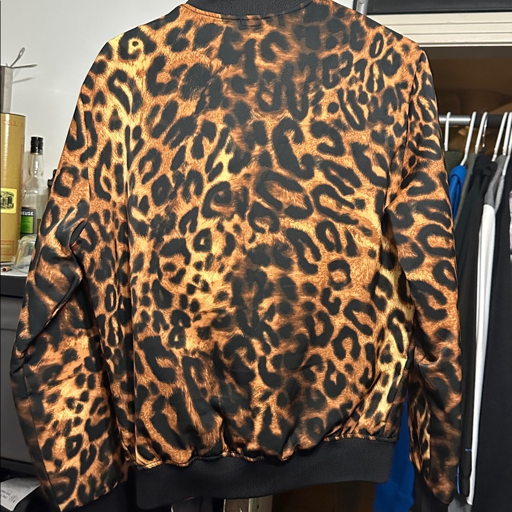 Zara Animal Print Leopard Bomber Jacket Small new w tags - Picture 2 of 4